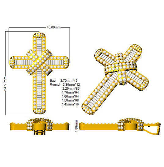 SP4746 — Cross - 9k Yellow Gold detail