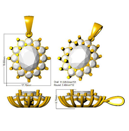 SP4755 — Pendant - 9k Yellow Gold detail