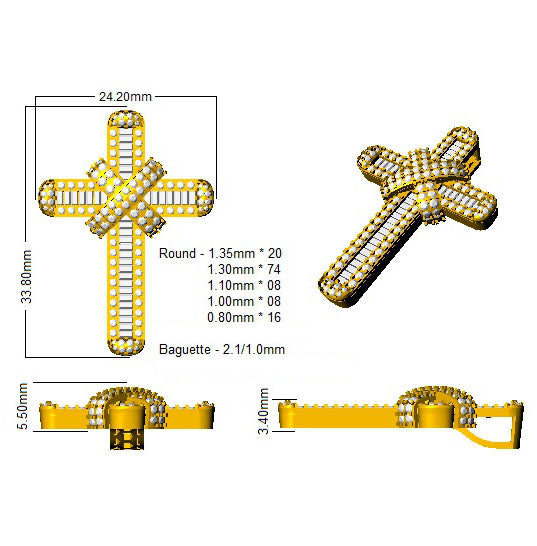 SP4763 — Cross - 9k Yellow Gold detail