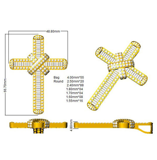 SP4764 — Cross - 9k Yellow Gold detail