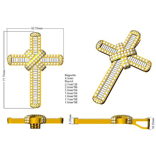 SP4765 — Cross - 9k Yellow Gold detail