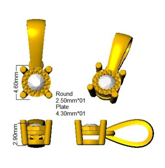 SP4775A — Pendant - 9k Yellow Gold detail