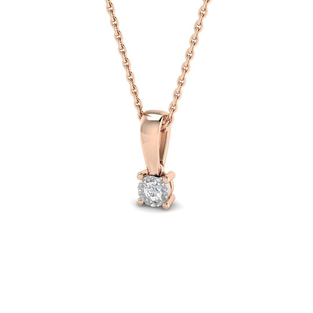 0.04ct Round Lab Diamond Pendant in Platinum - 9k Rose Gold