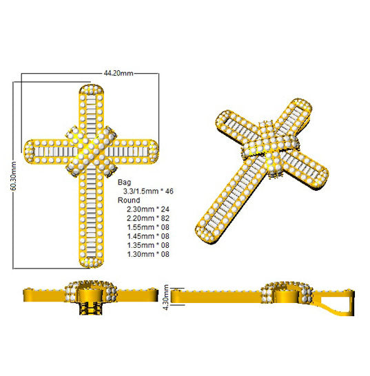 SP4793 — Cross - 9k Yellow Gold detail