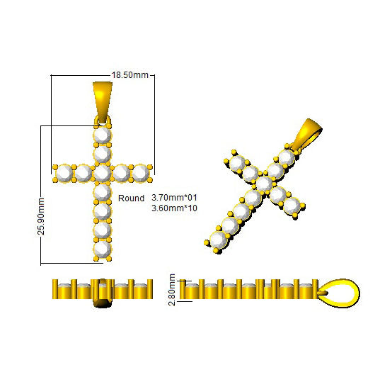SP4795 — Cross - 9k Yellow Gold detail