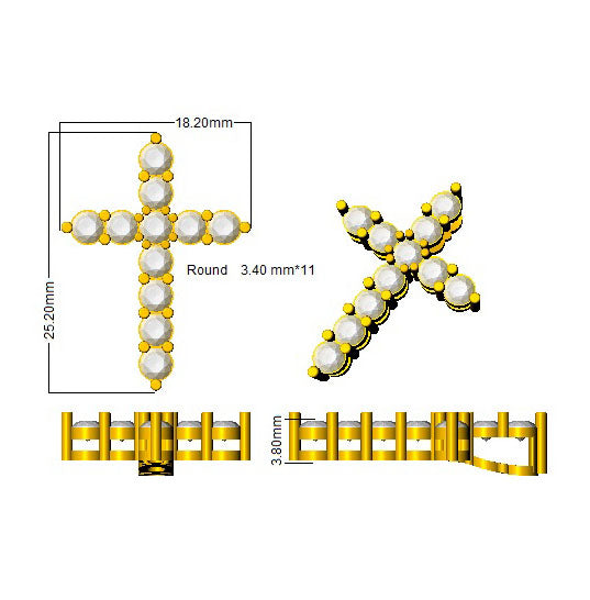 SP4801 — Cross - 9k Yellow Gold detail