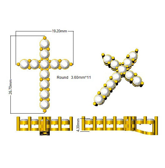 SP4802 — Cross - 9k Yellow Gold detail
