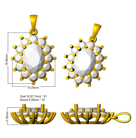 SP4812 — Pendant - 9k Yellow Gold detail