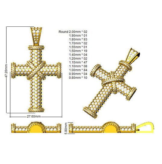 SP4820 — Cross - 9k Yellow Gold detail