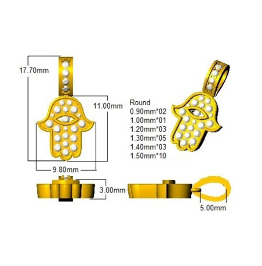 SP4854 — Pendant - 9k Yellow Gold detail