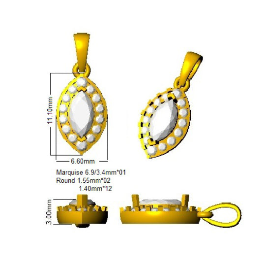 SP4865 — Pendant - 9k Yellow Gold detail