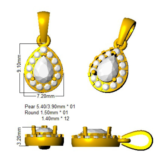 SP4883 — Pendant - 9k Yellow Gold detail