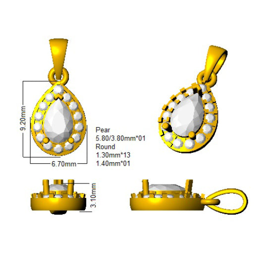 SP4884 — Pendant - 9k Yellow Gold detail