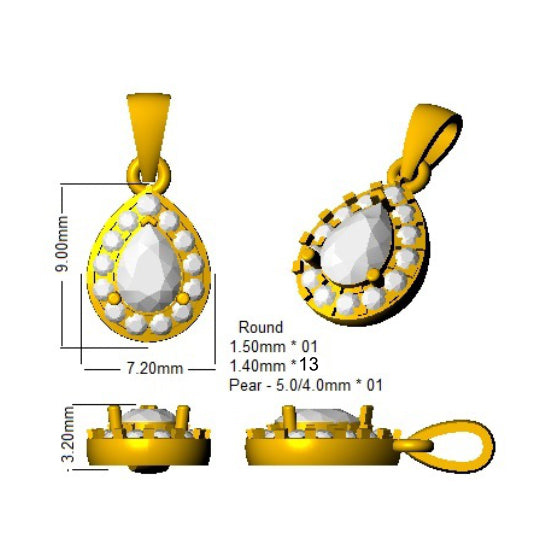 SP4885 — Pendant - 18 KT White Gold detail