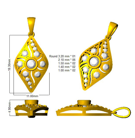 SP4891 — Pendant - 9k Yellow Gold detail