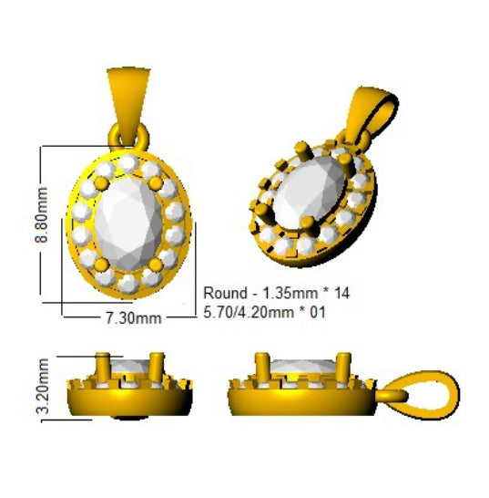 SP4900 — Pendant - 9k Yellow Gold detail