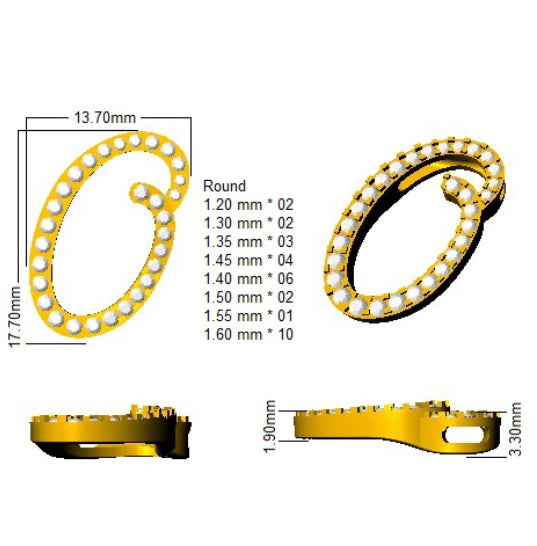 SP4909-O — Pendant - 9 KT Yellow Gold detail