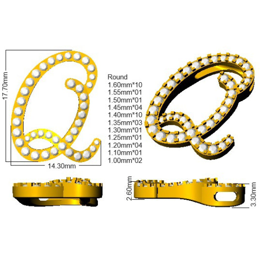 SP4909-Q — Pendant - 9k Yellow Gold detail