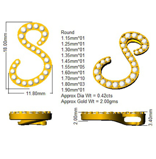 SP4909-S — Pendant - 9k Yellow Gold detail