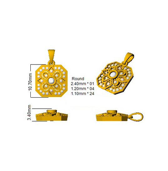 SP4925 — Pendant - 9k Yellow Gold detail