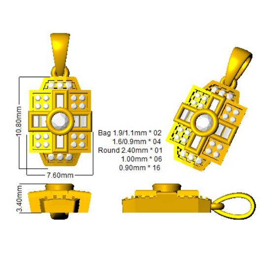 SP4926 — Pendant - 9k Yellow Gold detail
