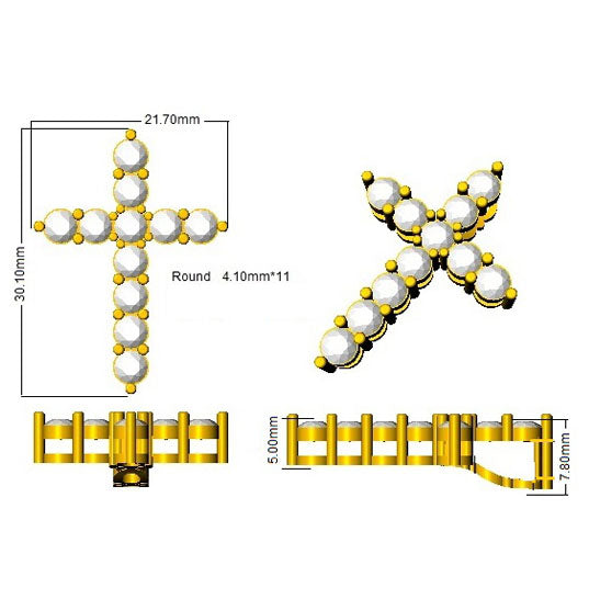 SP4941 — Cross - 9k Yellow Gold detail