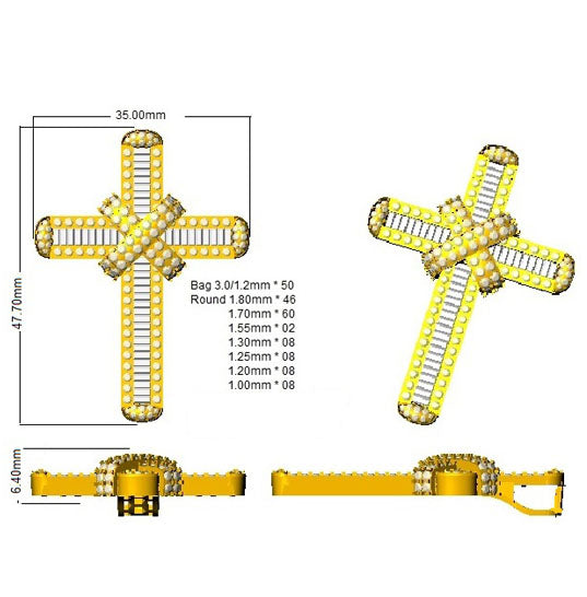 SP4952 — Cross - 9k Yellow Gold detail