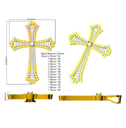 SP4958 — Cross - 9k Yellow Gold detail