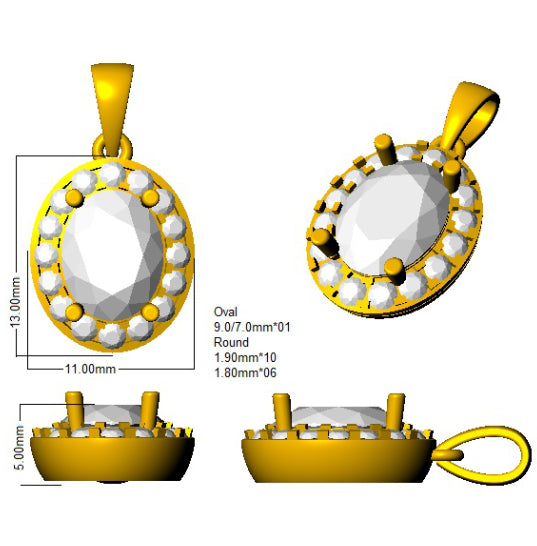 SP4986A — Pendant - 9k Yellow Gold detail