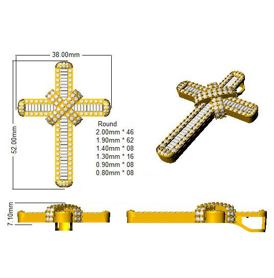 SP4988 — Cross - 9k Yellow Gold detail