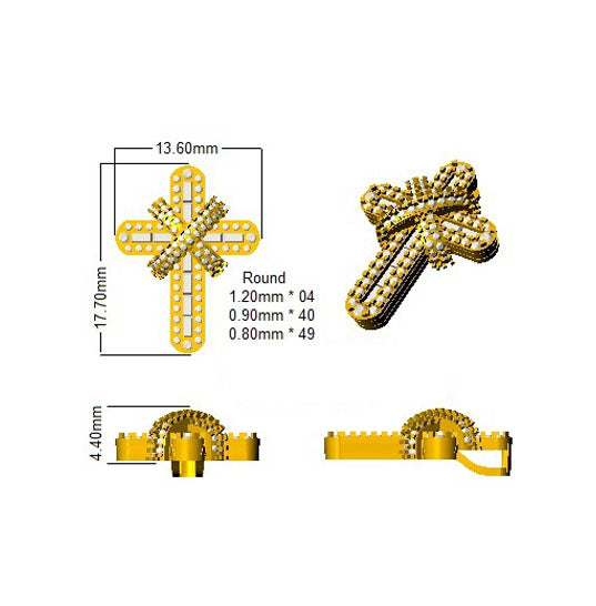 SP4989 — Cross - 9k Yellow Gold detail