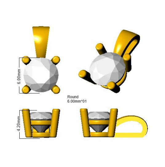 SP4993A-6.0 — Pendant - 9k Yellow Gold detail