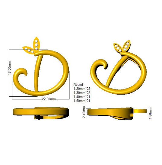 SP4996-D — Pendant - 9k Yellow Gold detail