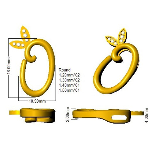 SP4996-O — Pendant - 9k Yellow Gold detail
