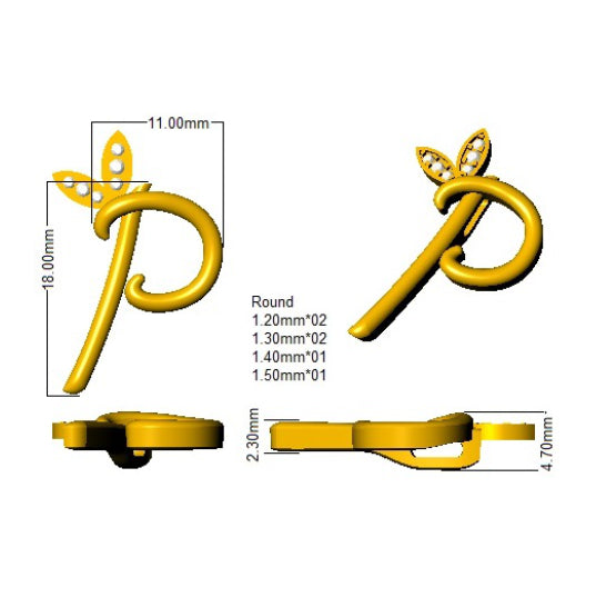 SP4996-P — Pendant - 9k Yellow Gold detail
