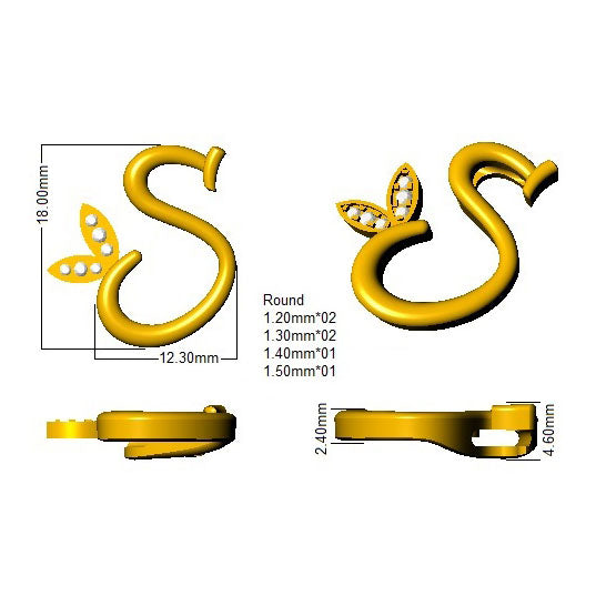 SP4996-S — Pendant - 9k Yellow Gold detail