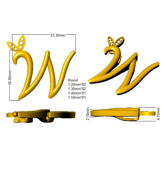 SP4996-W — Pendant - 9k Yellow Gold detail
