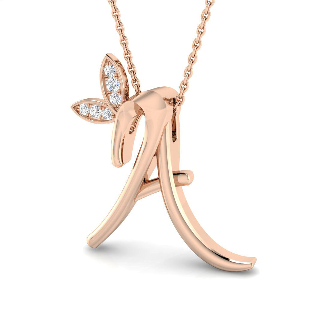 0.06ct Round Lab Diamond Pendant in Platinum - 9k Rose Gold