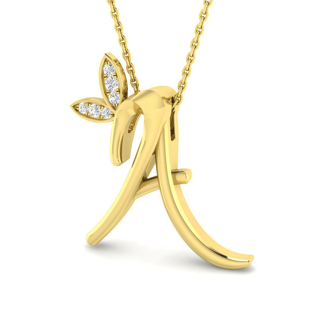 0.06ct Round Lab Diamond Pendant in Platinum - 9k Yellow Gold