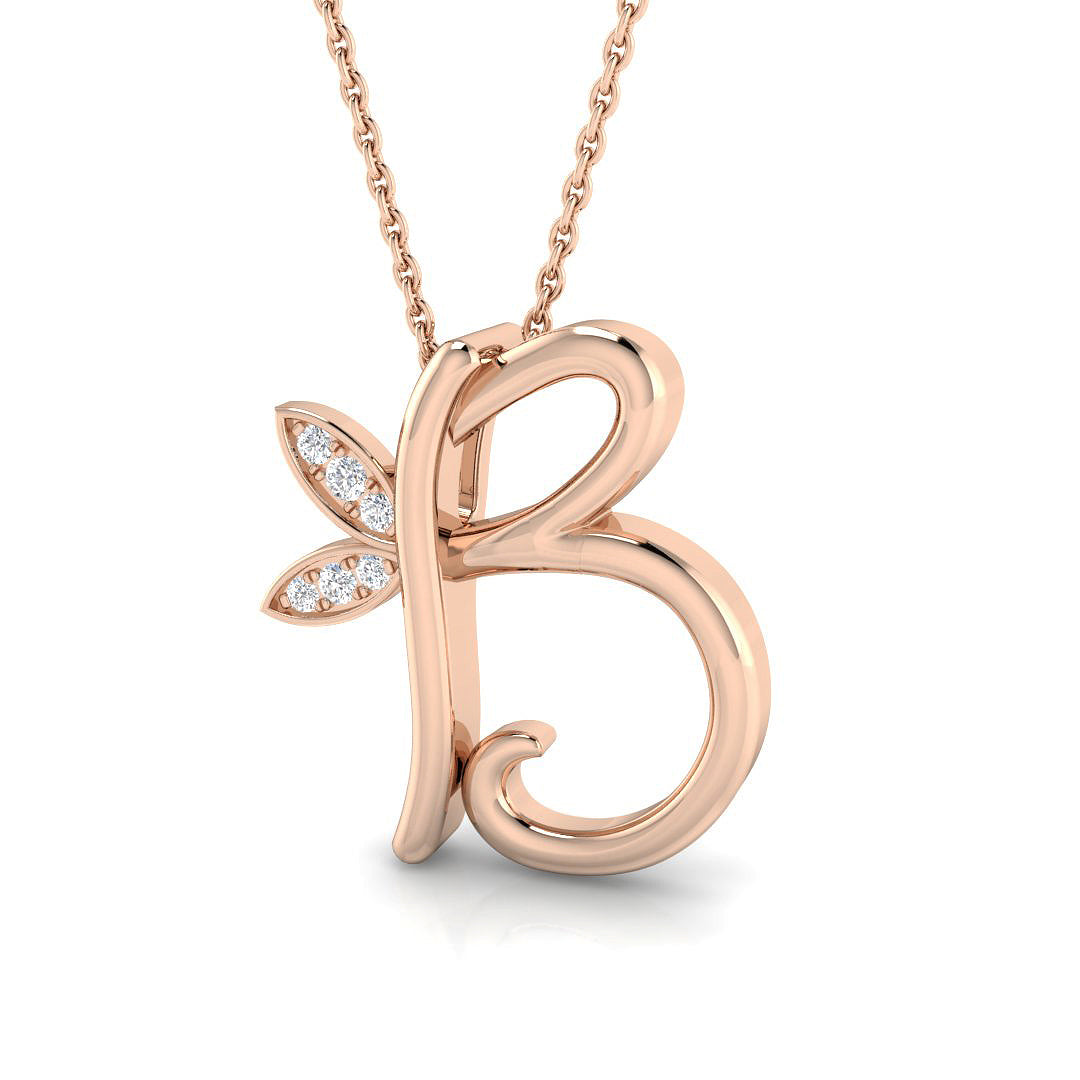 0.05ct Round Lab Diamond Pendant in Platinum - 9k Rose Gold