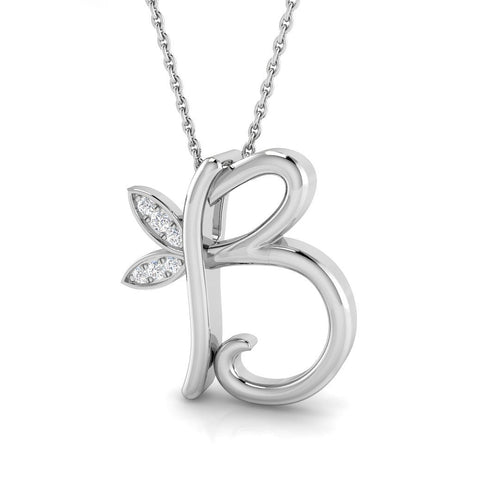 0.05ct Round Lab Diamond Pendant in Platinum - 9k White Gold