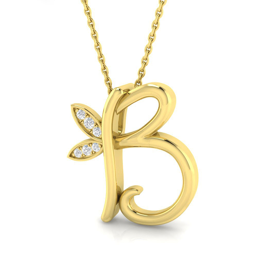 0.05ct Round Lab Diamond Pendant in Platinum - 9k Yellow Gold