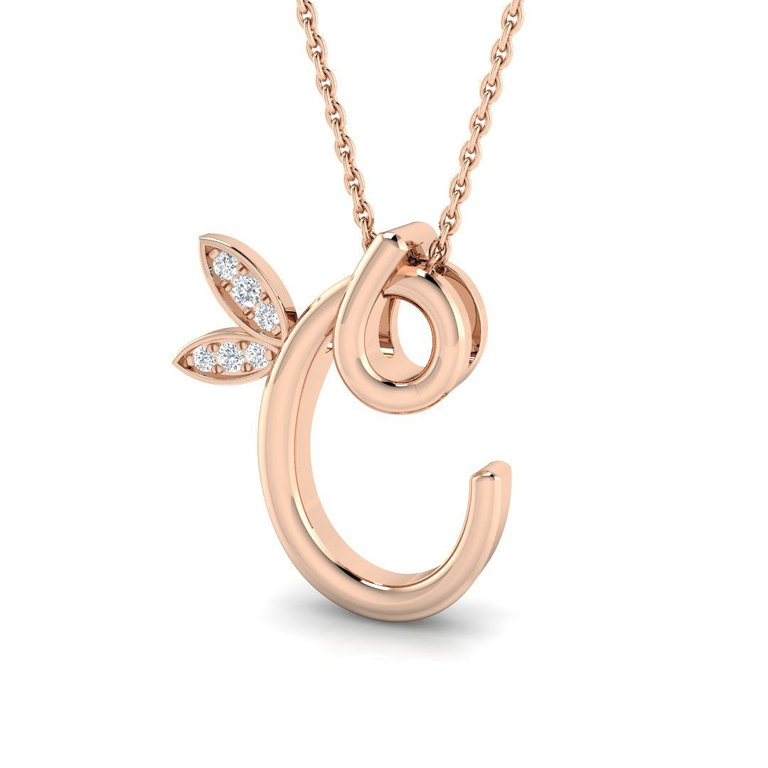 0.05ct Round Lab Diamond Pendant in Platinum - 9k Rose Gold