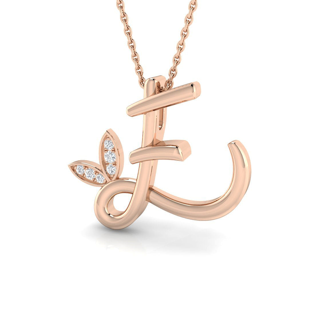 0.05ct Round Lab Diamond Pendant in Platinum - 9k Rose Gold