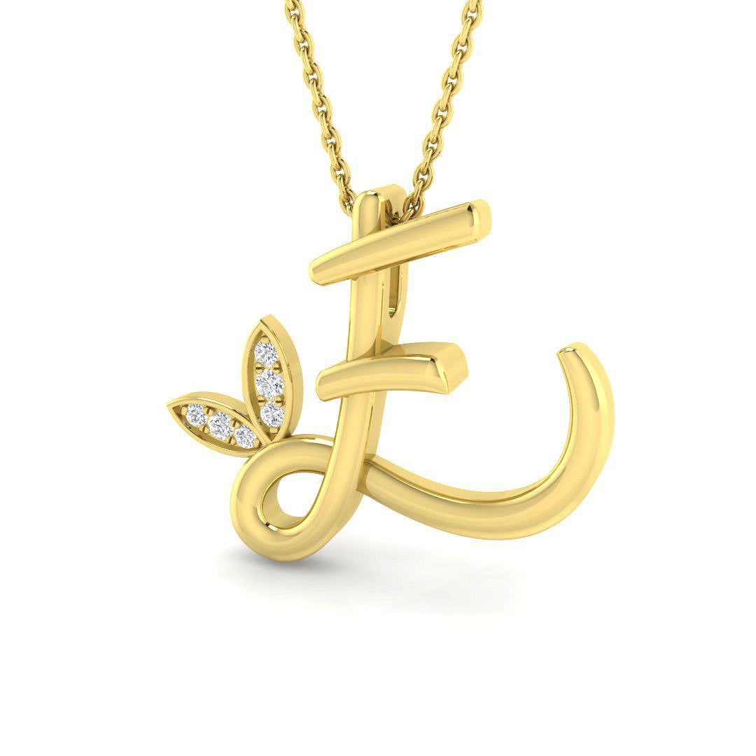 0.05ct Round Lab Diamond Pendant in Platinum - 9k Yellow Gold