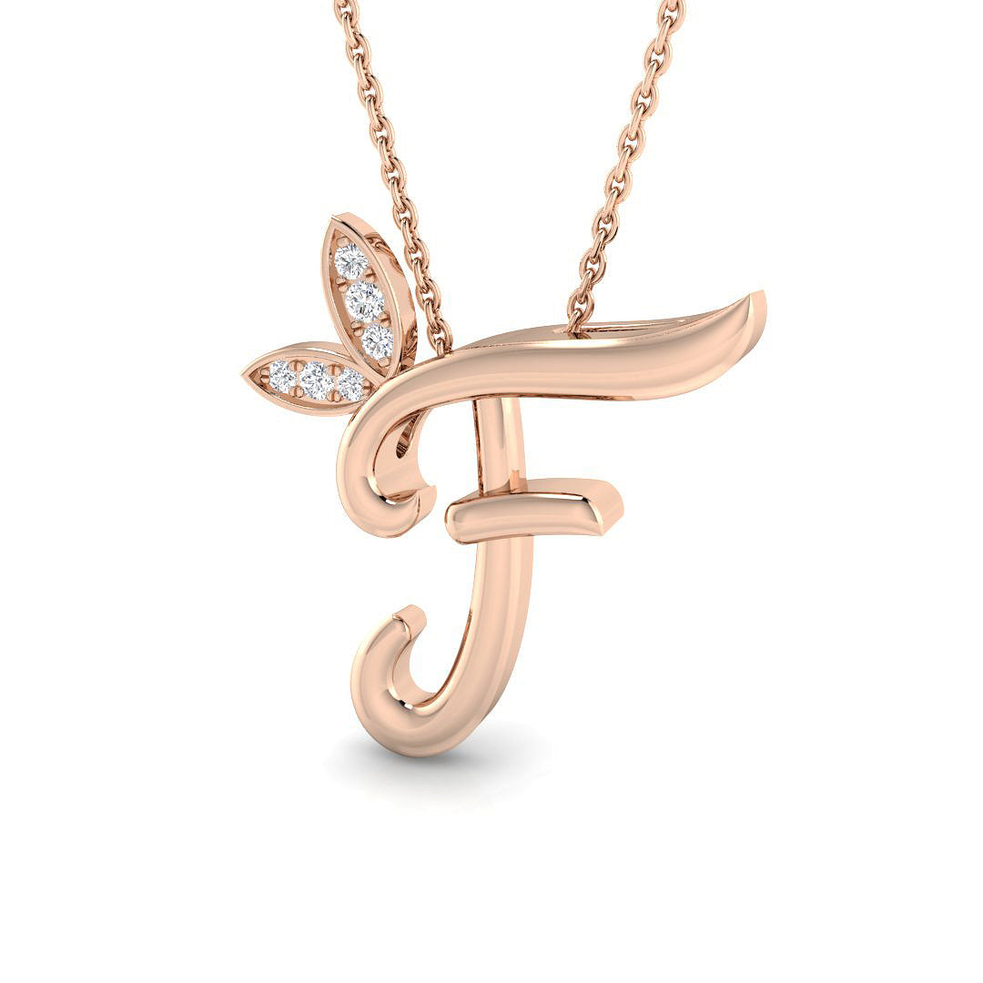 0.05ct Round Lab Diamond Pendant in Platinum - 9k Rose Gold