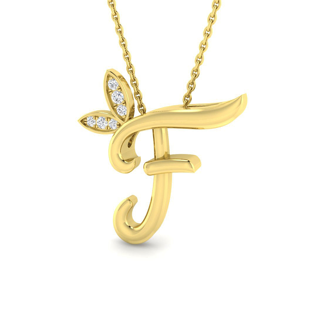 0.05ct Round Lab Diamond Pendant in Platinum - 9k Yellow Gold
