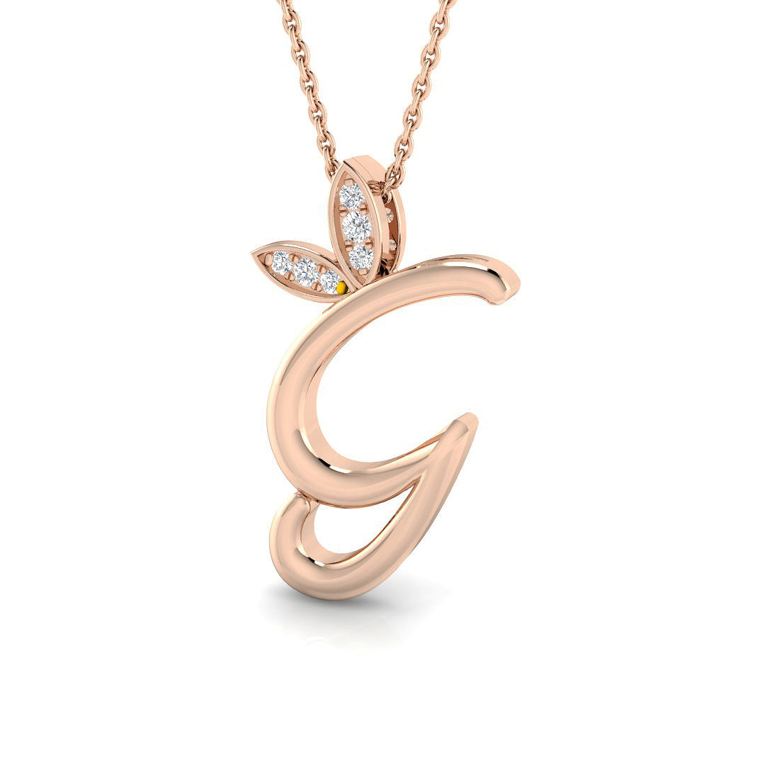 0.06ct Round Lab Diamond Pendant in Platinum - 9k Rose Gold