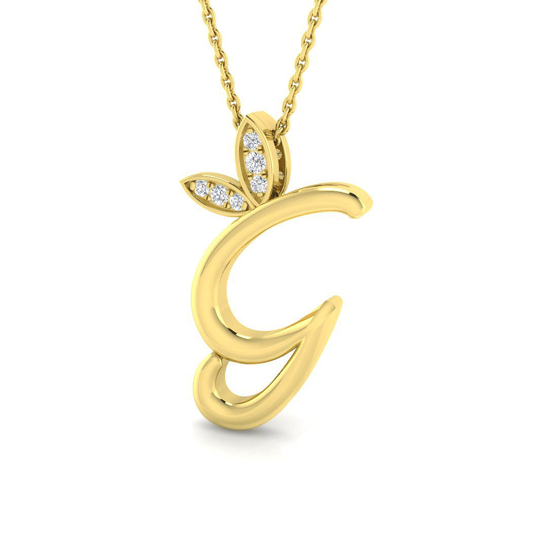 0.06ct Round Lab Diamond Pendant in Platinum - 9k Yellow Gold
