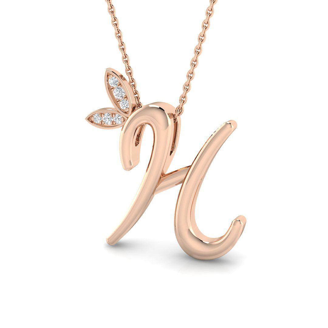 0.06ct Round Lab Diamond Pendant in Platinum - 9k Rose Gold